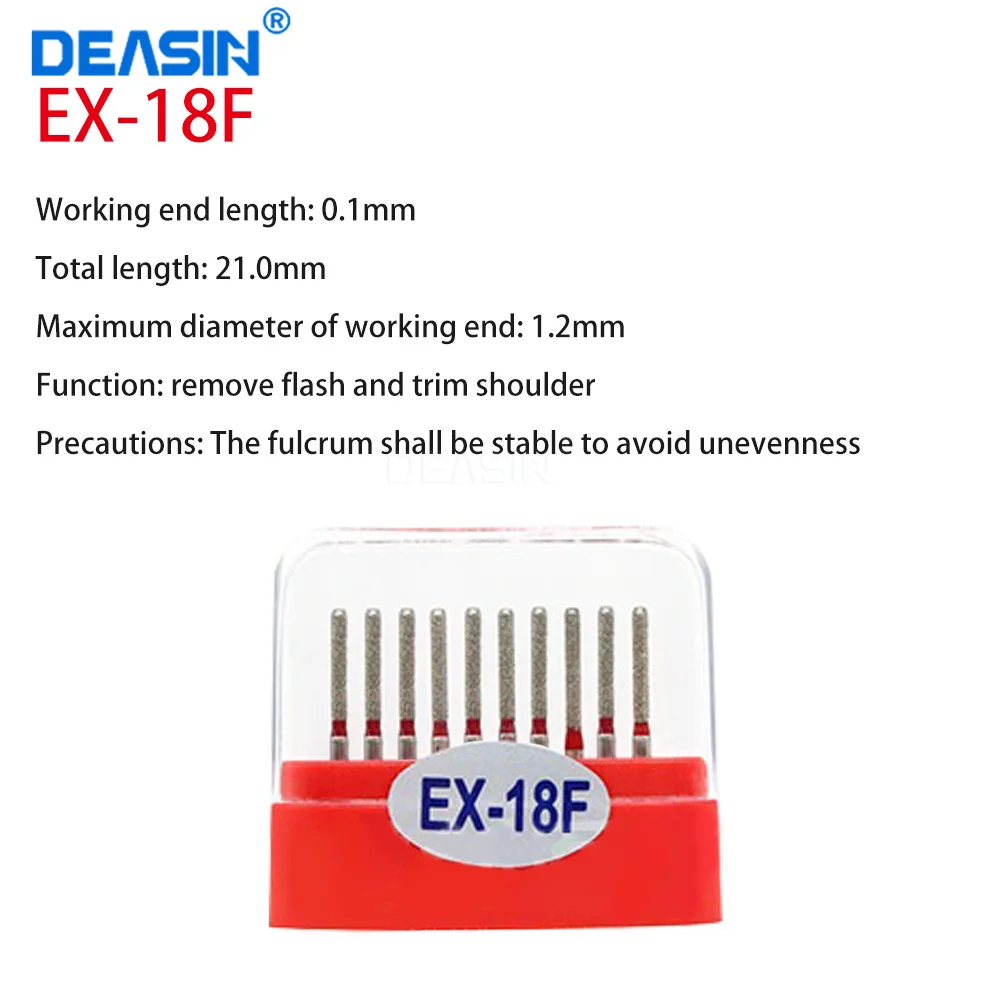 10 Stück/Box (EX-Serie) Dental-Diamantbohrer für Hochgeschwindigkeitshandstücke, Diamant-Zahnarzt-Schleifwerkzeuge Image