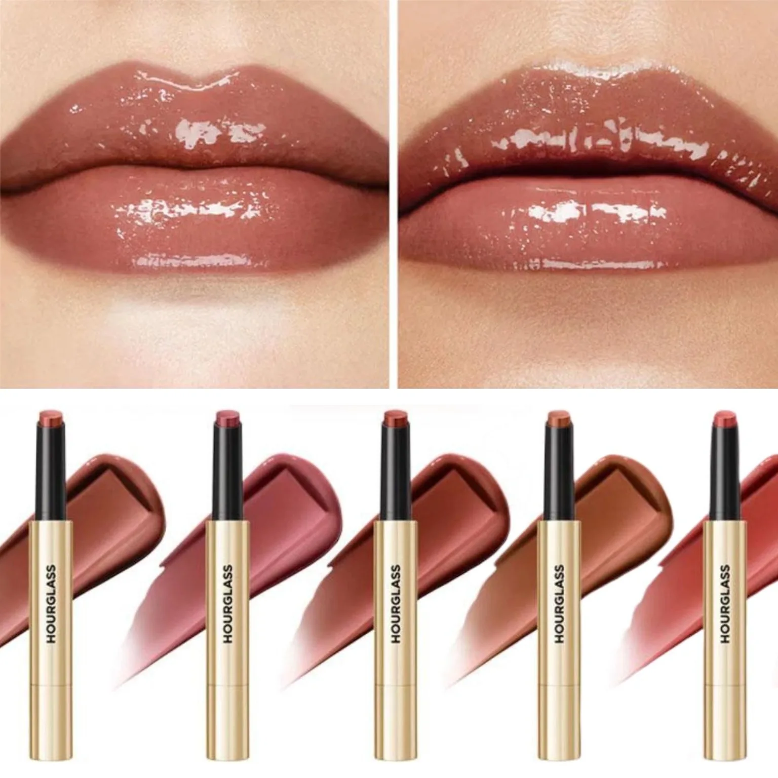 HOUR GLASS Glänzender Fester Lipgloss Langanhaltendes Lippen-Make-up Mehrere Farben Fester Lipgloss Tief Feuchtigkeitsspendender Lipgloss Lip Glaze Image