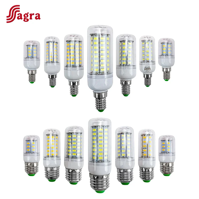 Lampada a LED E27 AC 220V 230V Lampada a mais 24 36 48 56 69 72led Lampada Lampadina a LED SMD5730 Lampada a LED E14 Lampadario Illuminazione 240V
