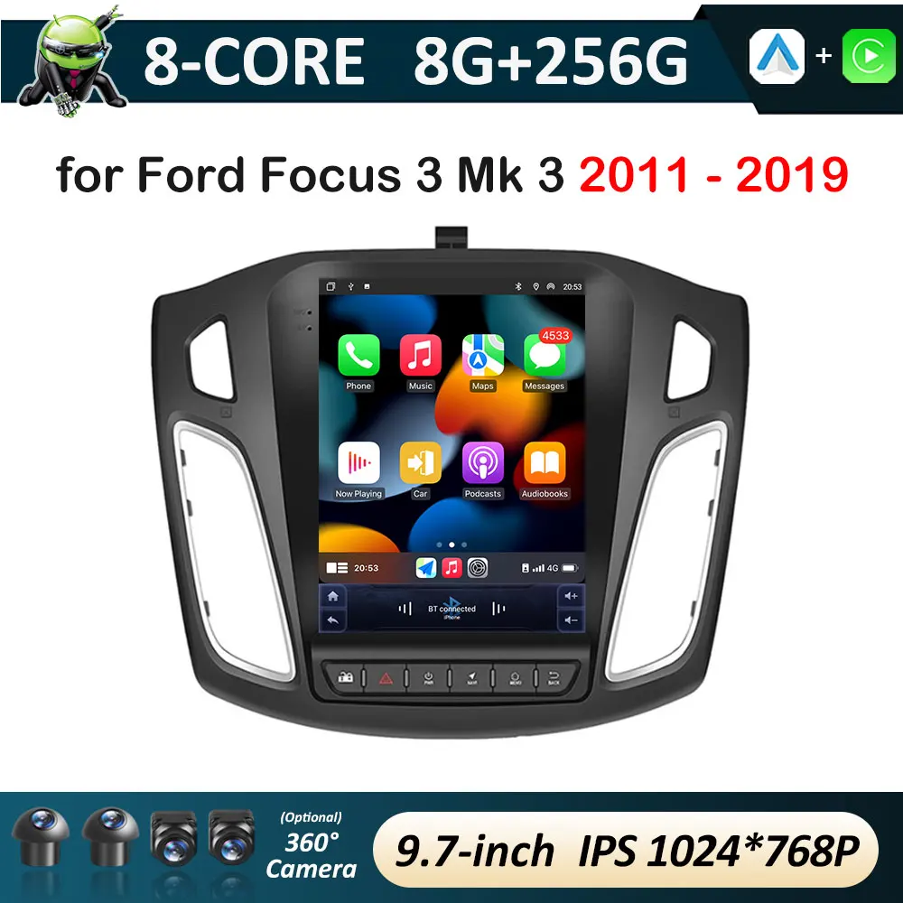 Smart System für Ford Focus 3 Mk 3 2011 2012 2013 2014 2015–2019 IPS Touchscreen Auto Multimedia Video Radio Player Head Unit Image