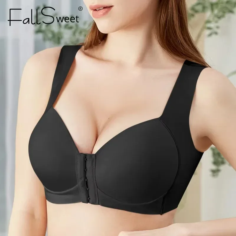 FallSweet soutien-gorge à boutons avant pour femmes grande taille brassière sans couture Push Up soutiens-gorge sous-vêtements Sexy soutiens-gorge pour mère Lingerie féminine