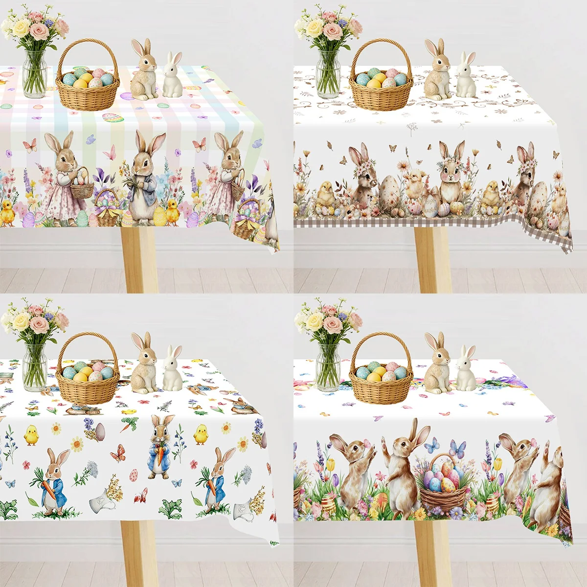 Frohe Ostern Tischdecke Einweg-Kunststoff-Tischdecke Frühlingsurlaub Frohe Ostern Dekoration für Zuhause Partyzubehör Geschenk 2026 Image