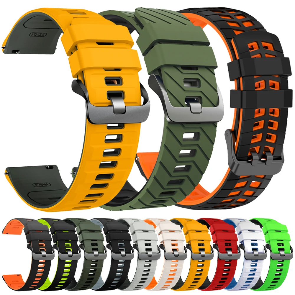 22 mm Uhrenarmband für Samsung Gear S3 Frontier Classic/Watch 3 45 mm 46 mm Silikonarmband für Huawei GT6 GT 6 Pro 46 mm Armbandgürtel Image