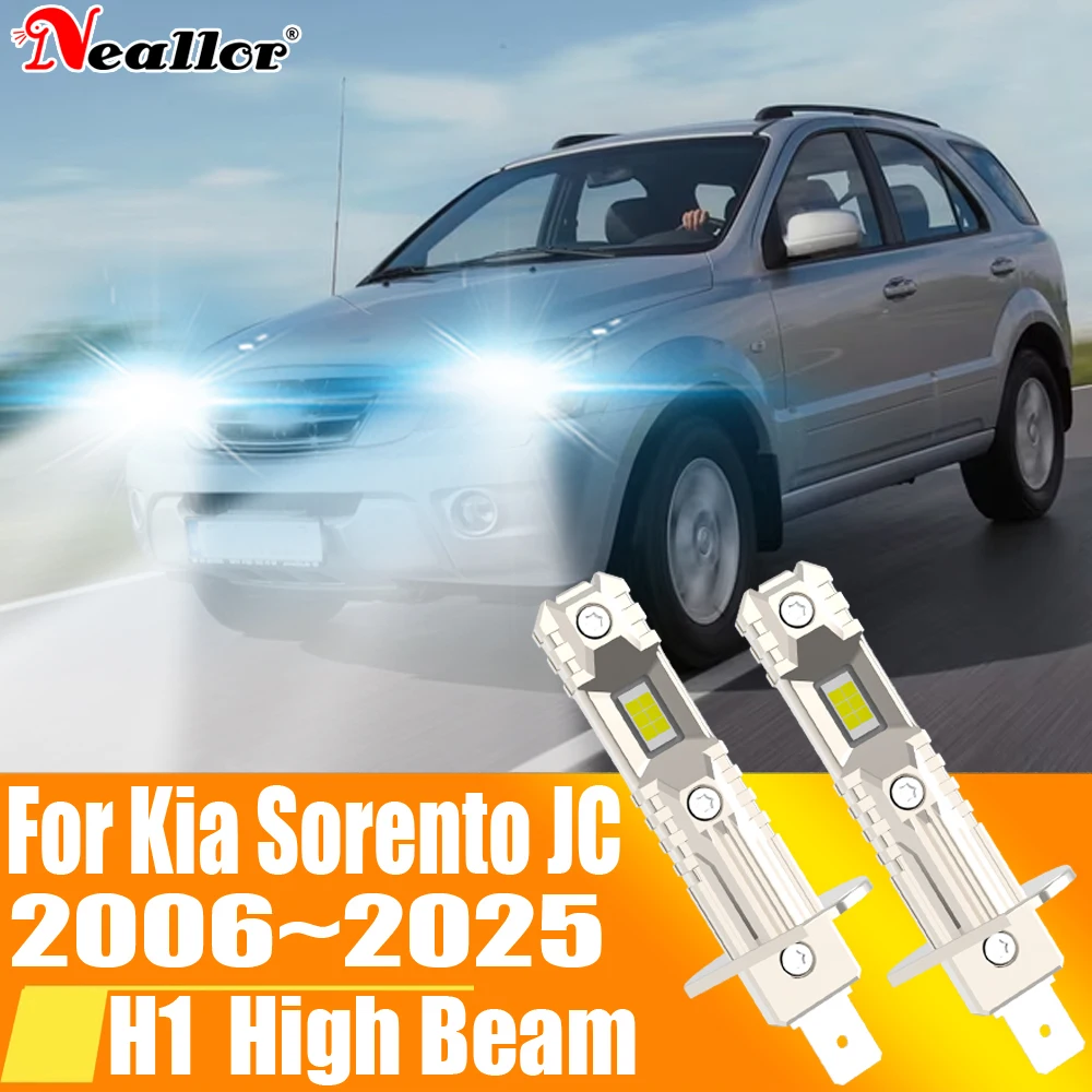 2 stücke H1 Led Licht Canbus Birne Auto Scheinwerfer High Power Auto Diode Moto Fahren Lauf Lampe 12V 55W Für Kia Sorento JC 2006 ~ 2025 Image