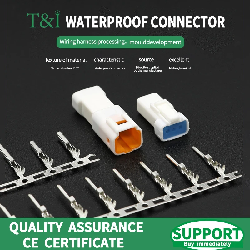 5/10/100 Sets Kfz-Steckverbinder JST02R-JWPF-VSLE 2/3/4/6/8 Pin wasserdichte Steckverbinder männliche und weibliche Butt Plugs Image