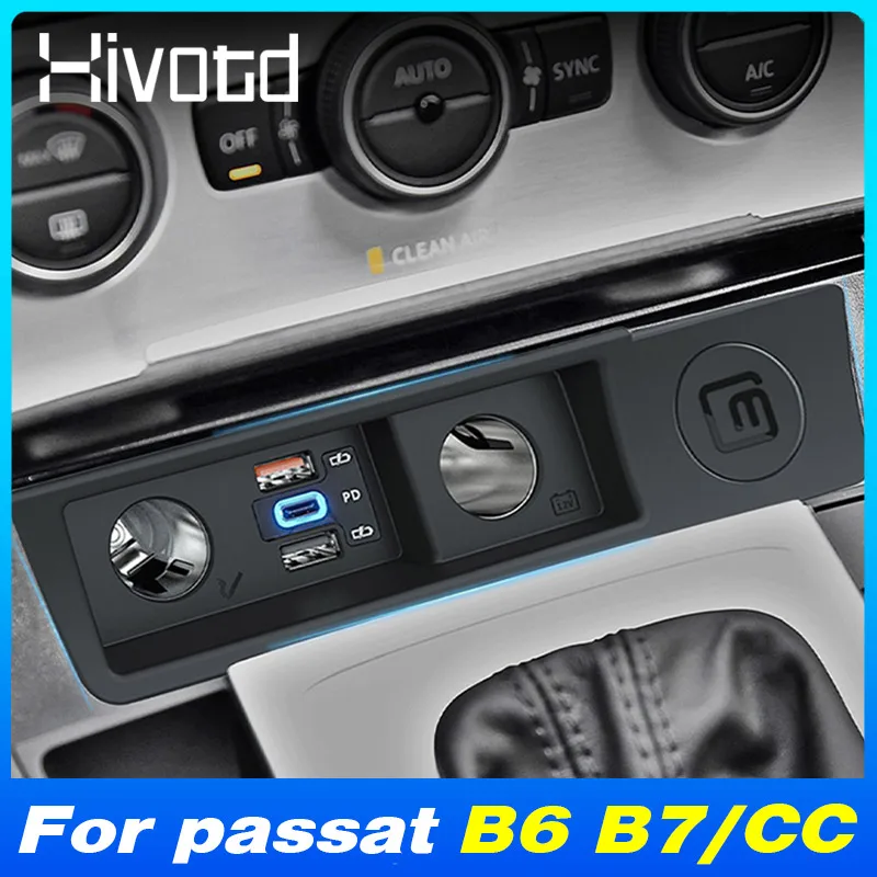 Auto Zigarette Leichter Splitter Stecker Für Volkswagen VW Passat B6 B7 /Passat CC Schnelle Handys Lade Power Adapter zubehör Image