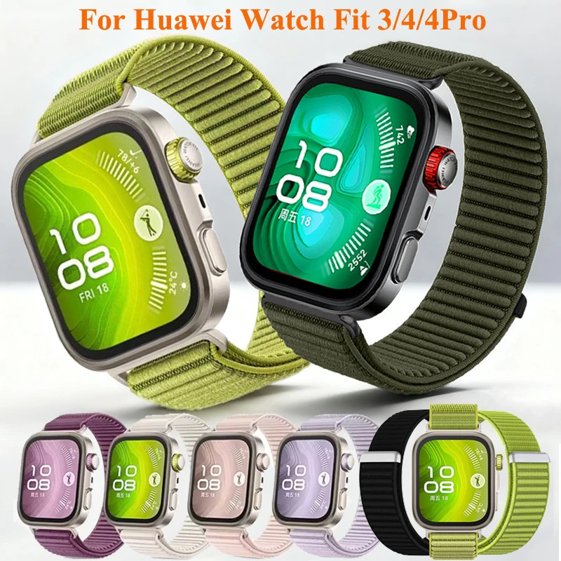 Offizielles Nylon-Schlaufenarmband für Huawei Watch Fit 4, 3, geflochtenes, atmungsaktives, bequemes Band für Huawei Watch Fit 4/4 Pro-Zubehör Image
