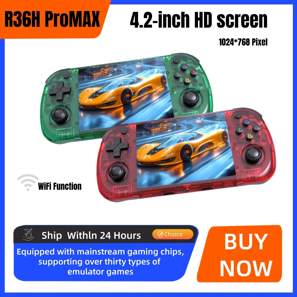 Neu Aufgerüstete R36H PRO MAX Retro Handheld-Spielekonsole Linux-System 4,2 Zoll IPS-Bildschirm Tragbarer Taschen-Videospieler Image