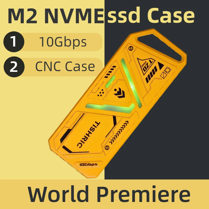 TISHRIC NVME-Gehäuse, externe Festplatte, SSD-Gehäuse für Festplatte, 1,8 Zoll externes Gehäuse, M2 NVME SSD für Gaming-PC, Laptops, PS4/5 Image