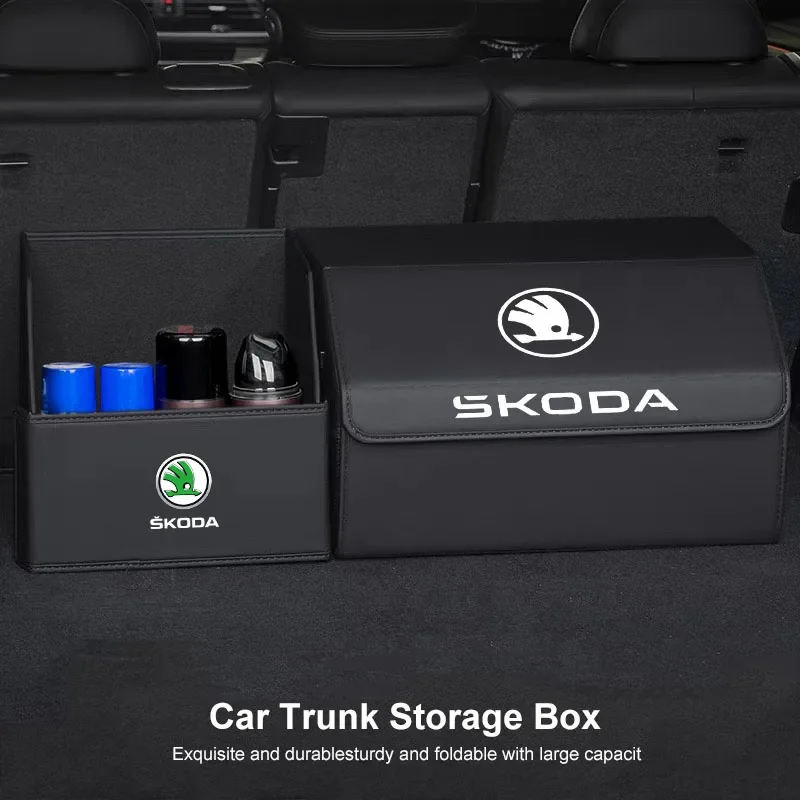 Kofferraum-Organizer-Box, große Kapazität, Aufbewahrungstasche für Kleinigkeiten, für Skoda Octavia Superb Fabia Kamiq Kodiaq Rapid Yeti Karoq Image