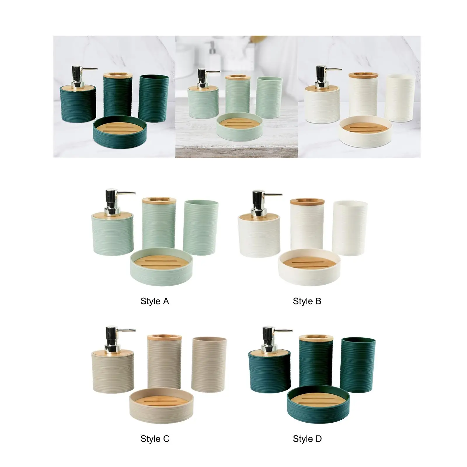 4x accessoires de salle de bain, tasse de bain de bouche, décorative, moderne, salle de bain complète