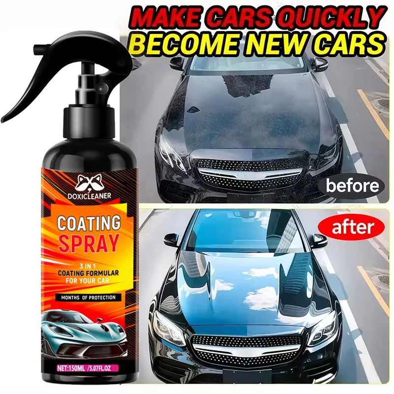 DOXICLEANER 3-in-1 schnell wirkendes Autobeschichtungsspray mit hohem Schutz | Multifunktionales Beschichtungsreparaturmittel, bernsteinfarbenes Autobeschichtungsspray, Image