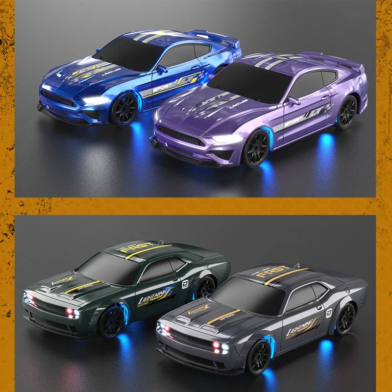 Voiture de dérive Rc avec Gyro améliorée Ver 2.4G, Mini voiture de course à dérive télécommandée 4Wd, jouets radiocommandés, cônes de circulation, 1/43