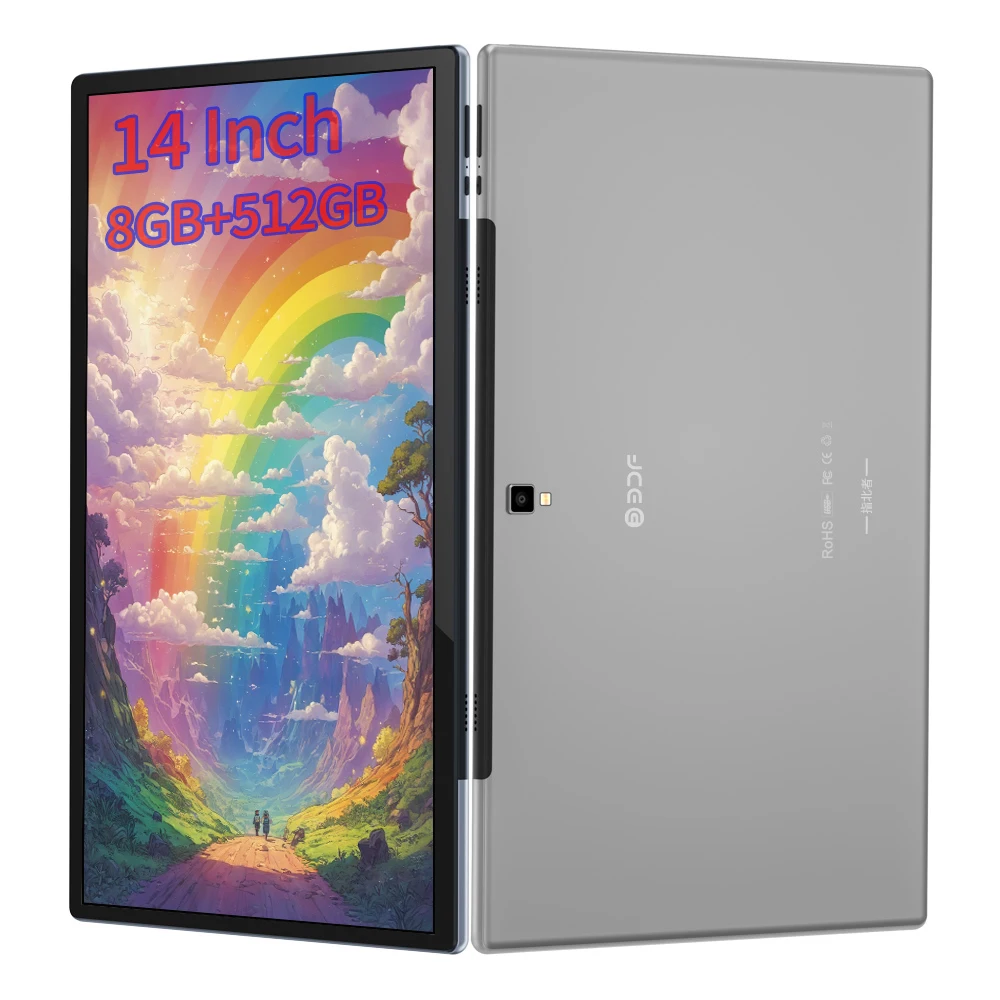 BDF 14 Zoll Tablet Android12, 8 GB RAM 512 GB ROM, Telefon-SIM-Karte 3G 4G Lte, 1 TB Erweiterung, 1920 x 1200, 2K-Bildschirm 10000 mAh Akku, WLAN Image