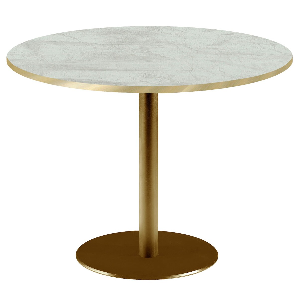 RestooTab - Tisch Rome XL goldmetallic Ø120 Dekor Marmor pokhara Kanten messingfarben Image