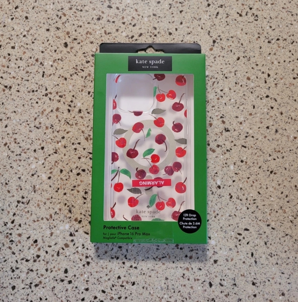 Kate Spade Cell Phones & Accessories | Kate Spade Iphone 16 Pro Max Cherry Cherries Magsafe Protective Cellphone Case | Color: Red/White | Size: Iphone 16 Pro Max