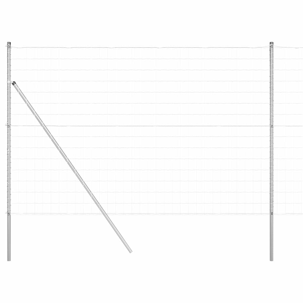 vidaXL Zaun mit Pfosten Silber 1,5 x 10 m Stahl und PVC Image