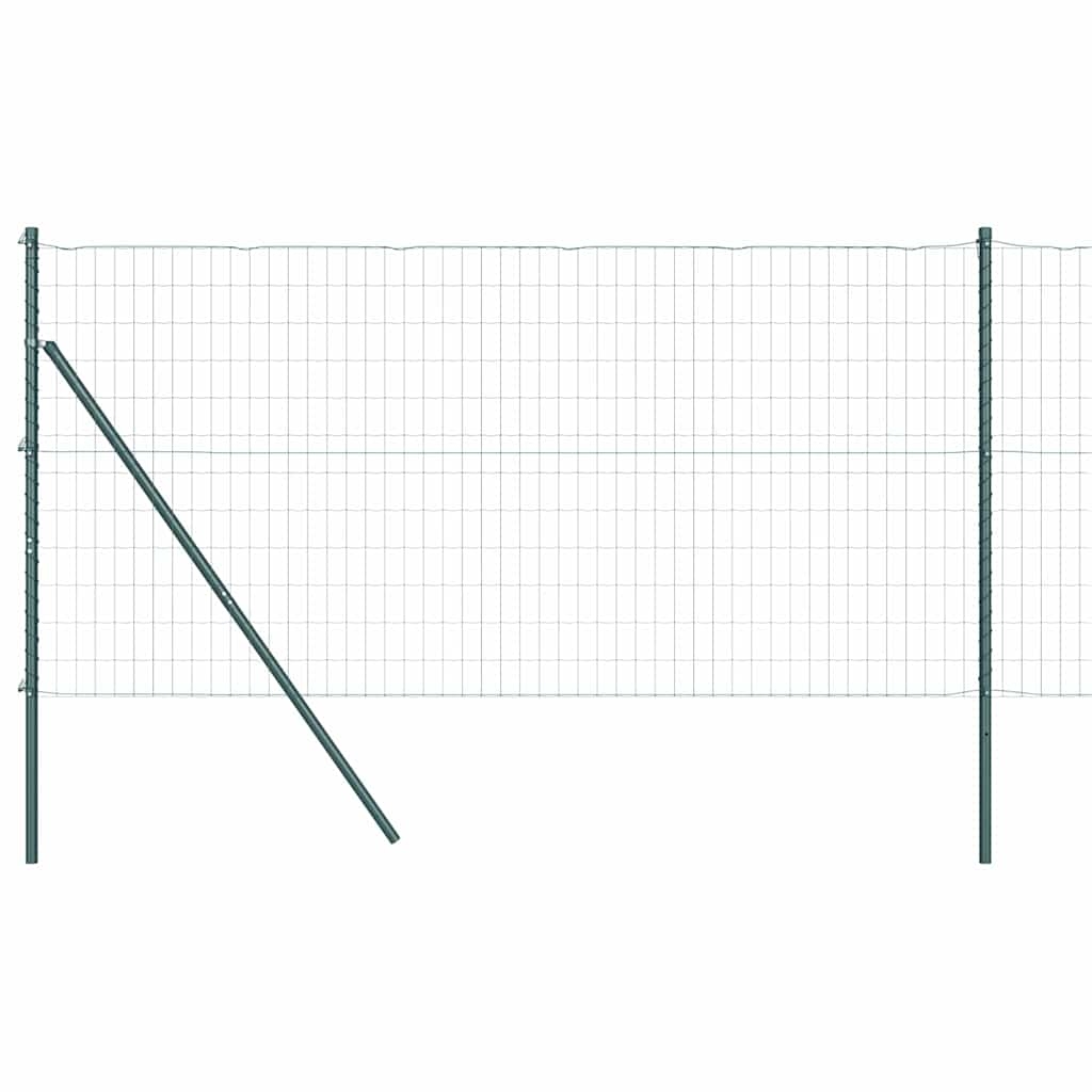 vidaXL Zaun mit Pfosten Grün 1,2 x 25 m Stahl und PVC Image