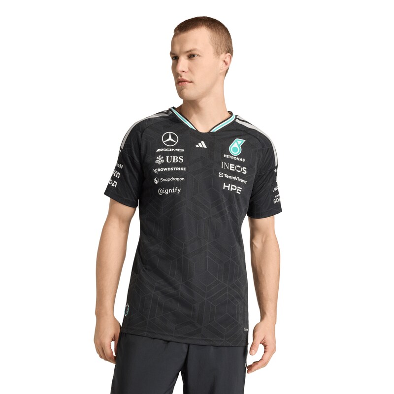 Mercedes AMG Petronas adidas Authentic Team-Fahrer-T-Shirt – Schwarz Image