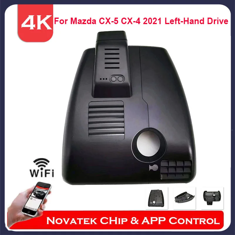 4K Vorne Und Hinten Kamera Wifi Dash Cam Für Mazda CX-5 CX-4 CX5 CX4 2017-2023 Linkslenker, Plug Und Play Auto DVR APP Steuerung Image