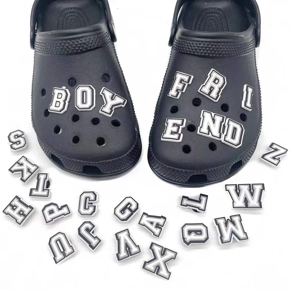 Breloques pour chaussures en forme de lettres, symboles et accessoires pour Crocs, décorations, épingles, accessoires pour hommes, clips pour jeans et sabots pour femmes