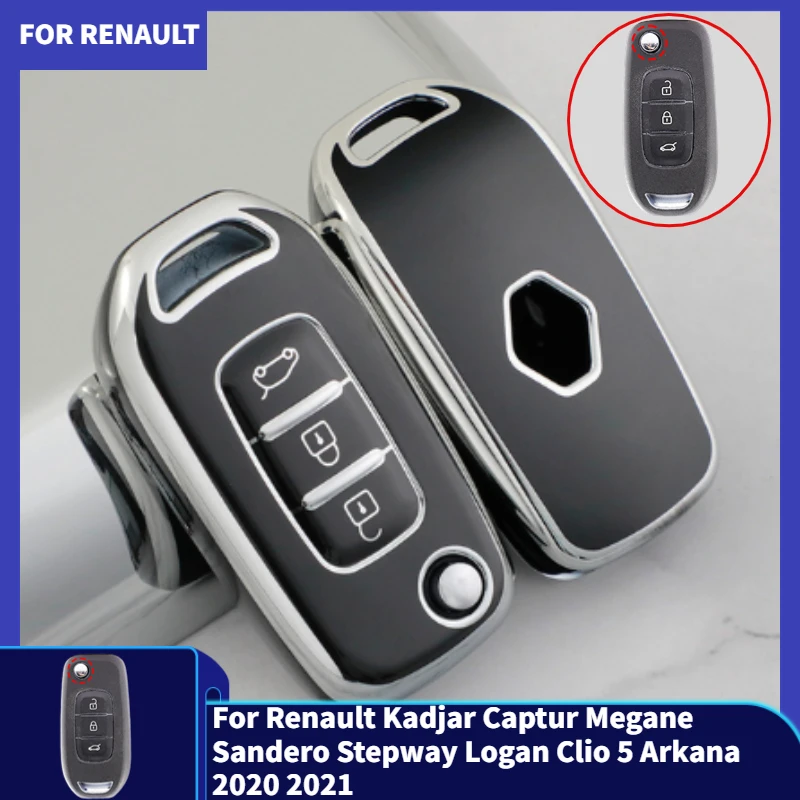 Per Renault Kadjar Captur Megane Sandero Stepway Logan Clio 5 Arkana 2020 2021 TPU Auto Flip Chiave Della Copertura Della Cassa Chiave Della Protezione