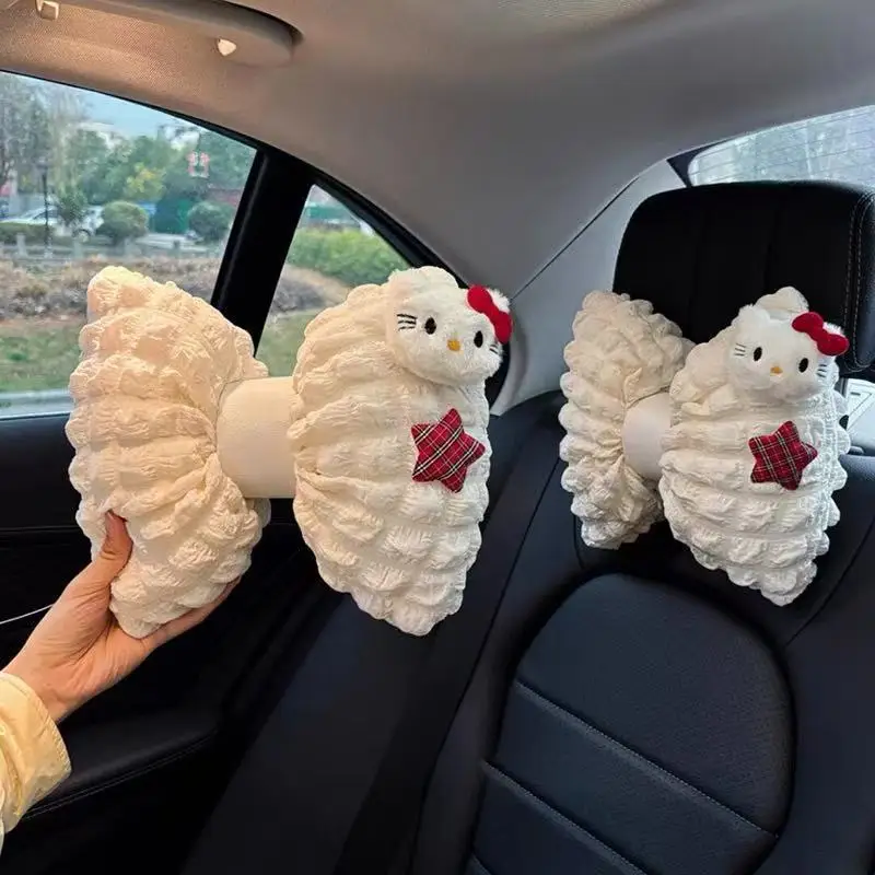 Süßes Mädchen Herz Rosa Katze Auto Kopfstütze Nackenkissen Atmungsaktives Auto Nackenkissen Kissen Kissen Automobil-Innenzubehör Image