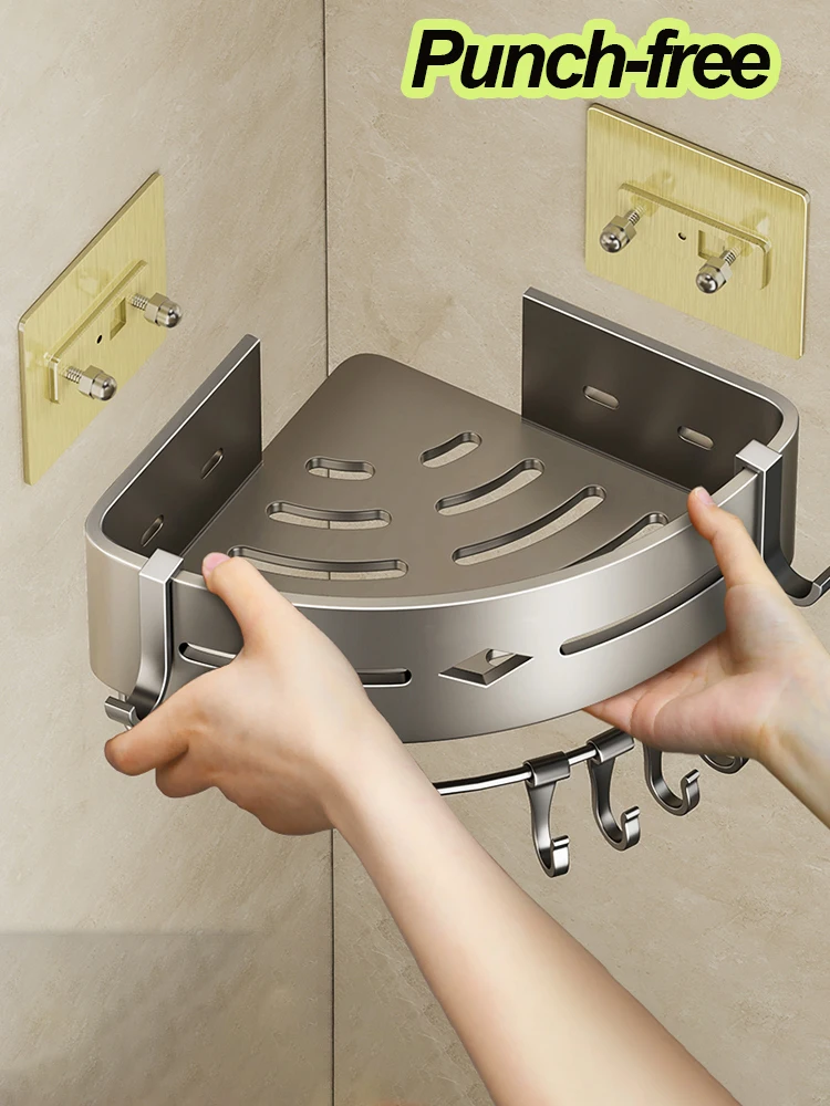 Badezimmer regal ohne Bohrwand Ecke Dreieck Regal Organizer Punsch frei 3-lagige Badezimmer regal Organizer im Badezimmer