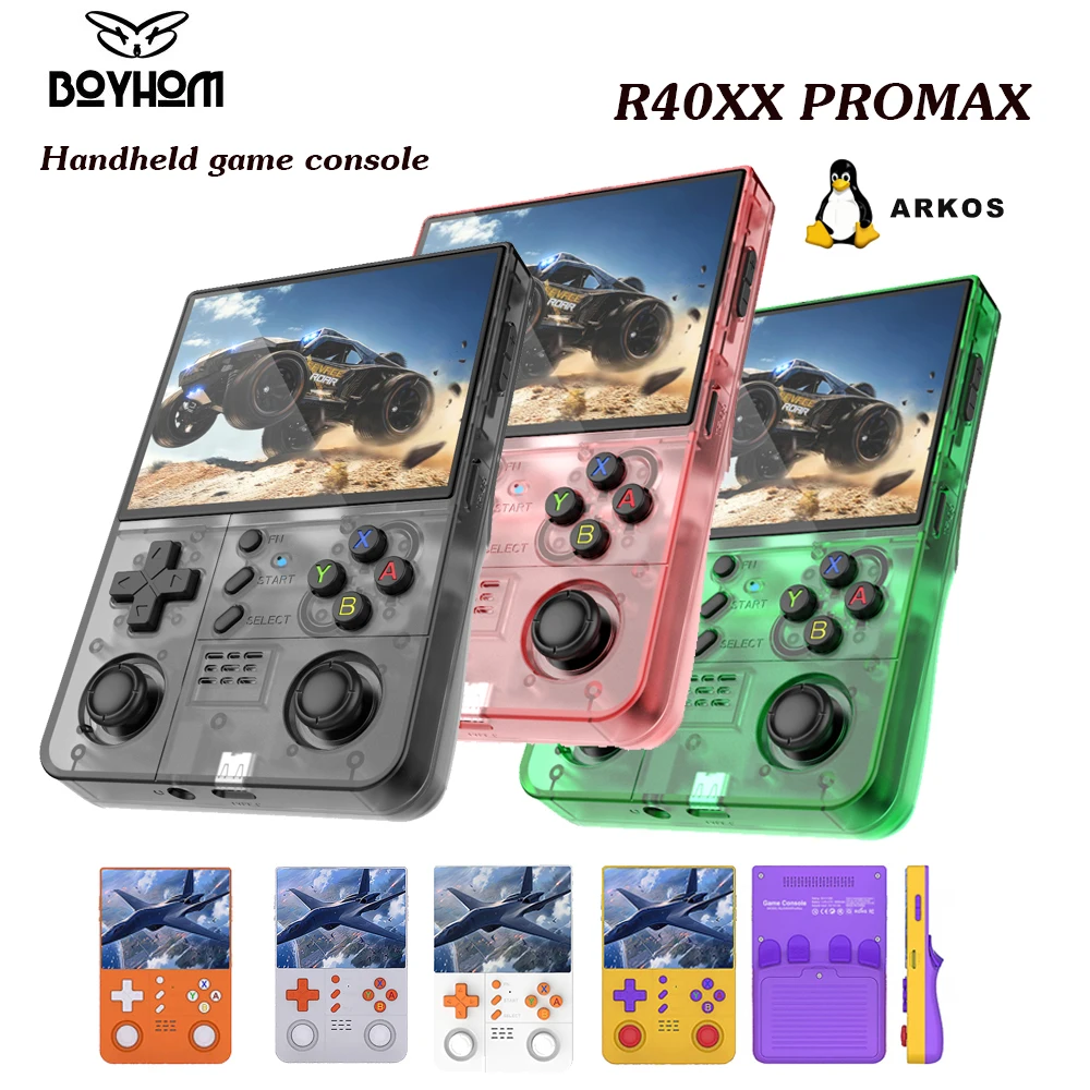 BOYHOM 4,2 Zoll HD IPS Retro-Spielkonsole R40XXProMAX, 4500mAh Akku, WLAN, ARKOS-System Videospiel-Player R36S PRO MAX