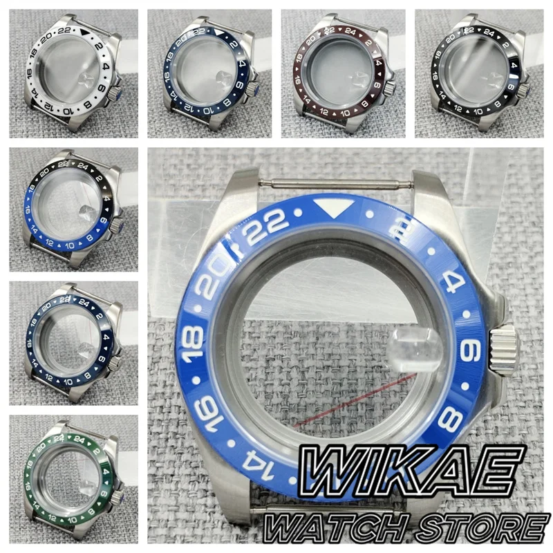 40 mm Sub-Uhrengehäuse, 24 Stunden feste grün leuchtende Keramiklünette, 10 Bar Saphirglas, passend für NH34 bis NH39 PT5000 ETA2824 Uhrwerk Image