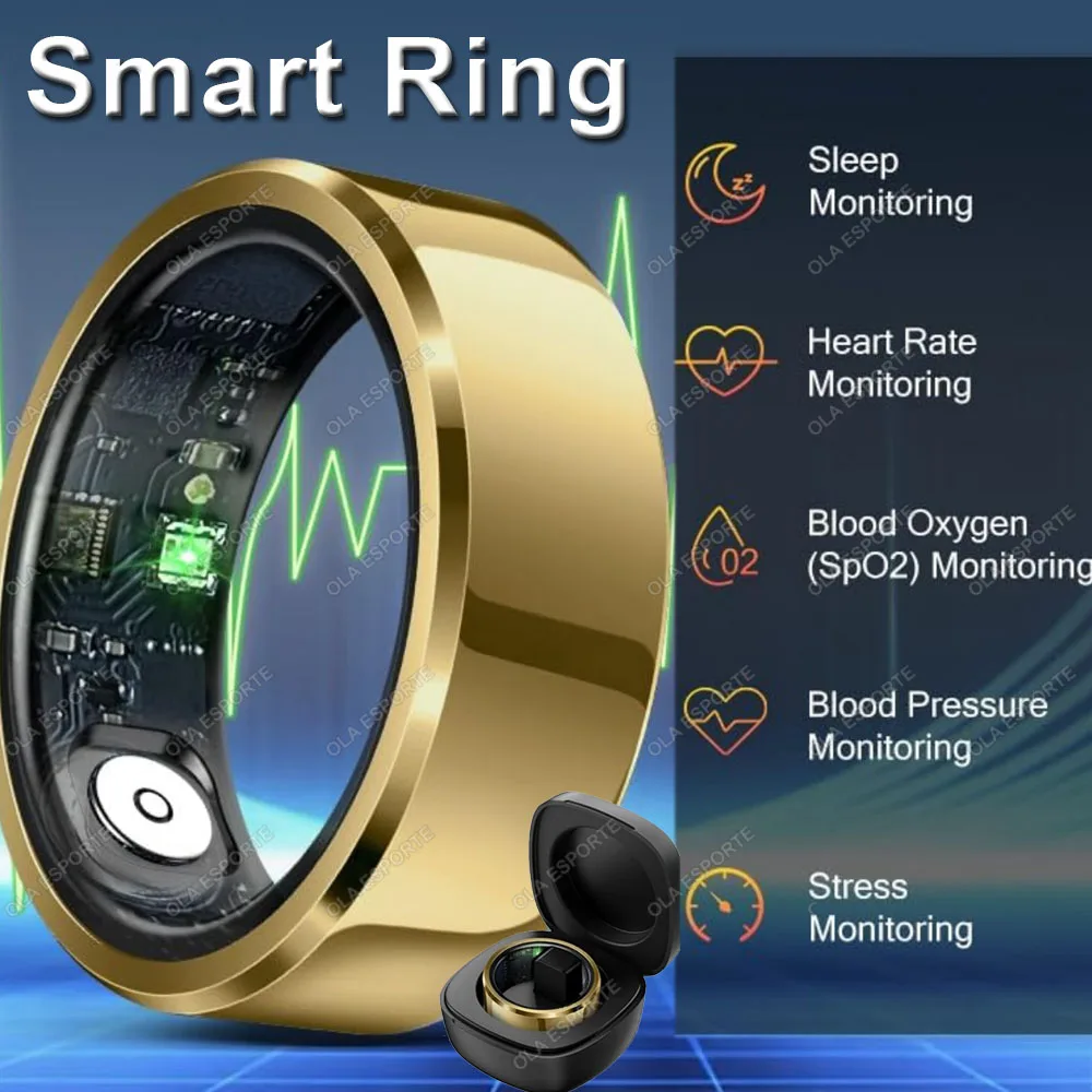2026 Smart Ring Blutdruck Herzfrequenz Schlafüberwachung Smartring IP68 & 5ATM Wasserdicht Multi-Sport-Modus Smartring für Männer und Frauen Image
