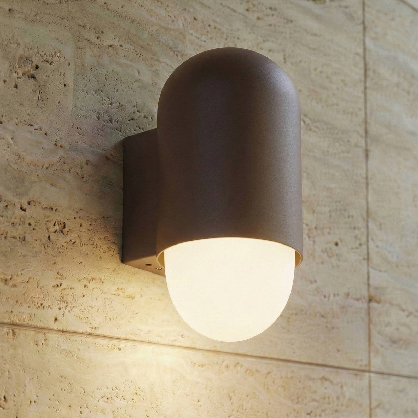 Outdoor Wall Light Pilva Lindby, dimmable, Brown / rust, Aluminium, Modern, Outdoor Wall Light