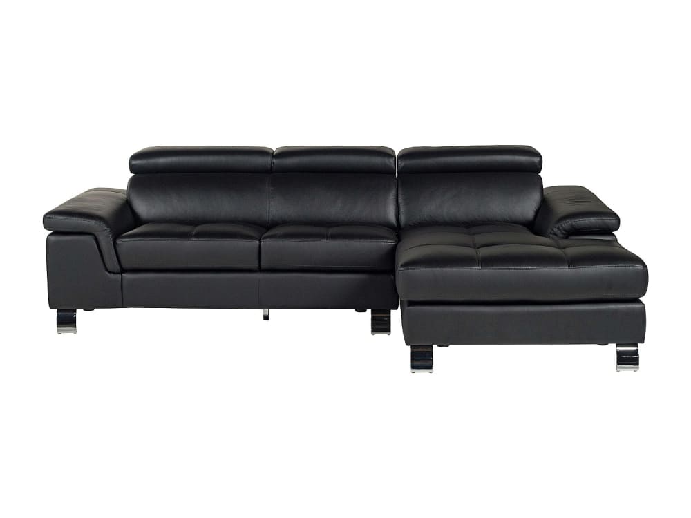 Canapé d'angle cuir 4 places noir
