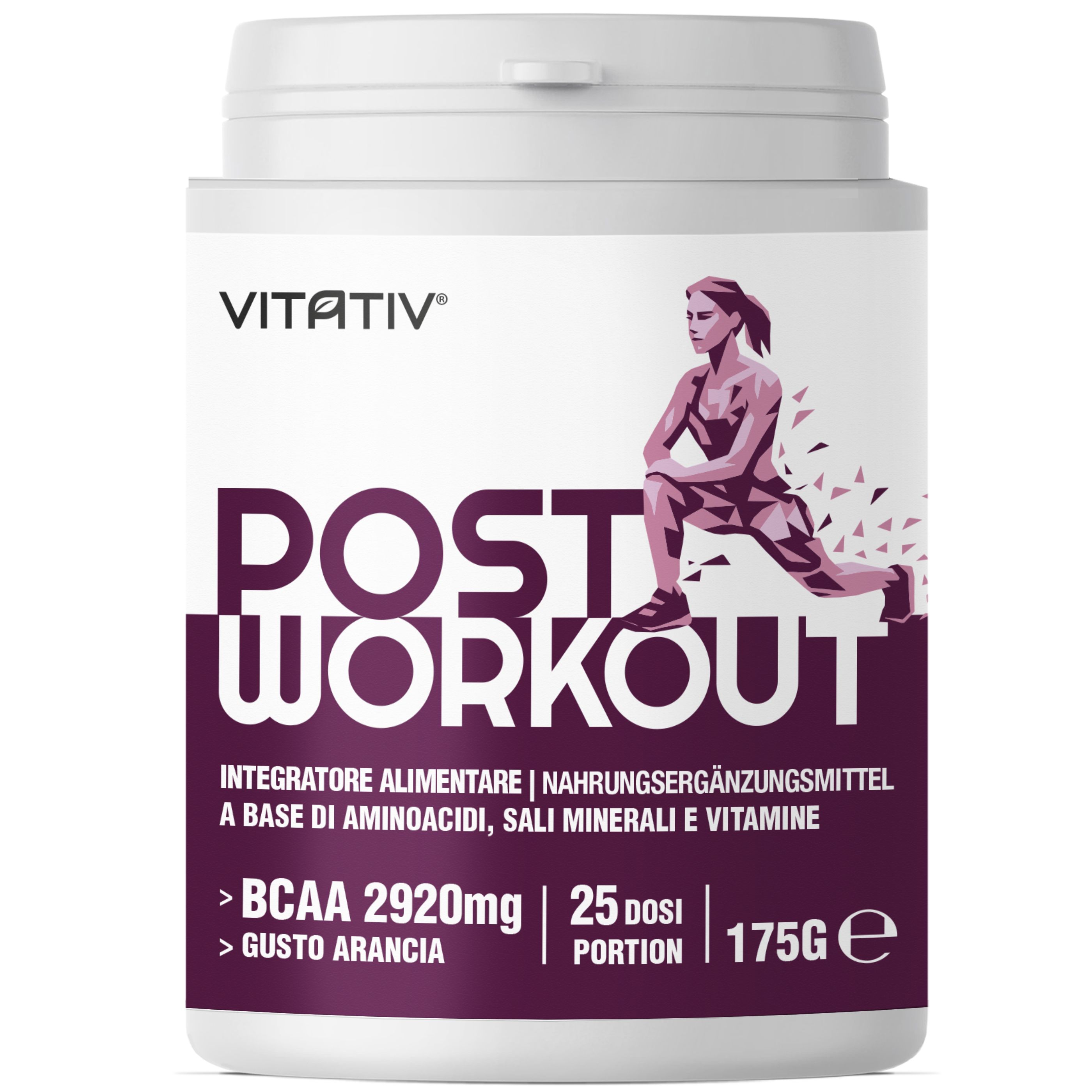 VITATIV® Post Workout Donna in Polvere con BCAA 2:1:1, Glutammina, Min