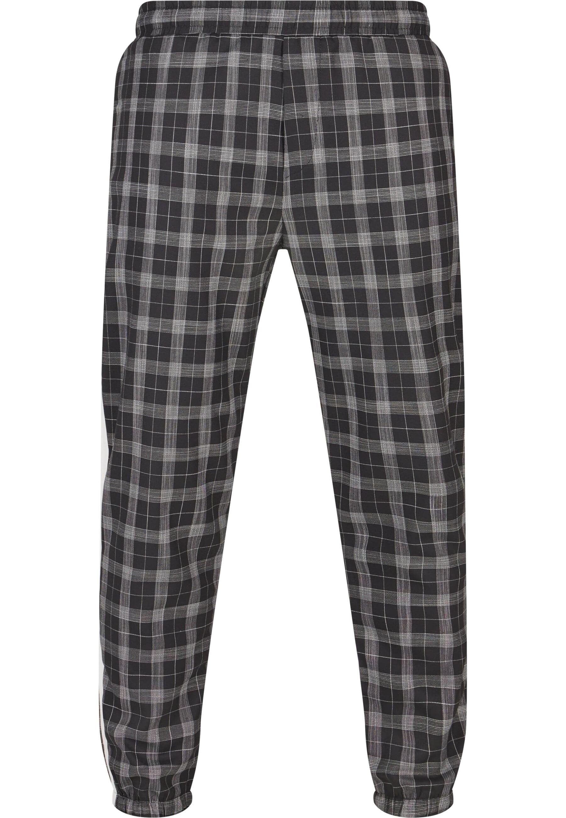 Stoffhose 2Y STUDIOS "2Y Studios Herren 2Y Cropped Pants Plaid", Herren, Gr. M, US-Größen, schwarz, 70% Baumwolle, 27% Polyester, 3% Elasthan, gestreift, skinny fit, Hosen Stoffhose