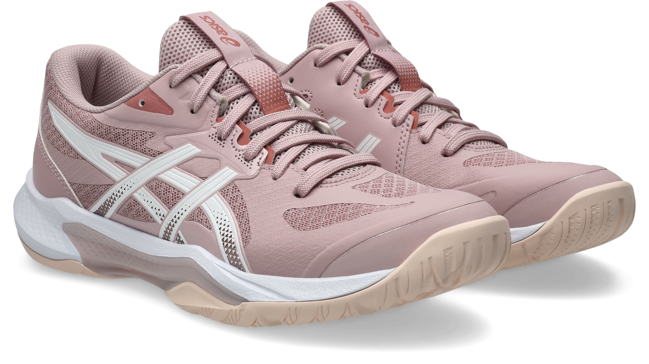 Hallenschuh ASICS "GEL-TACTIC 13", Damen, Gr. 43,5, morganite, weiß, Synthetik, Schuhe Hallenschuh