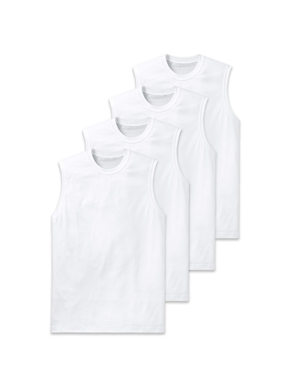 Schiesser Unterhemd 4er Pack Herren weiß, L Image