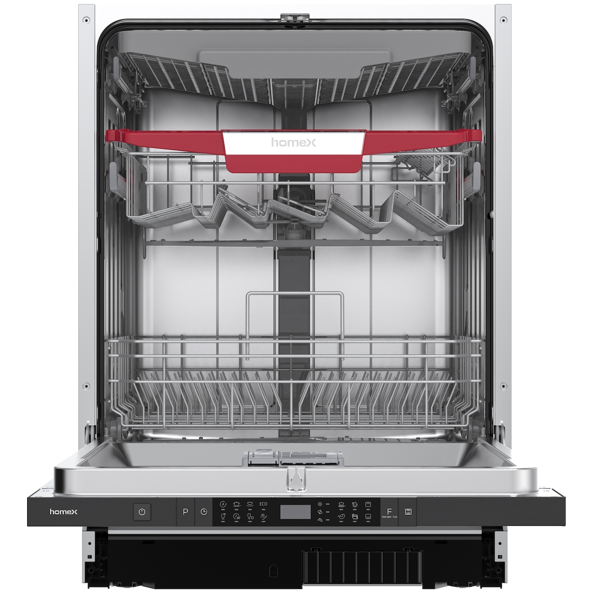 homeX Geschirrspüler 60 cm, Einbau Spülmaschine vollintegrierbar - 14 Maßgedecke, 8 Programme, AquaStop, Bodenlicht Image