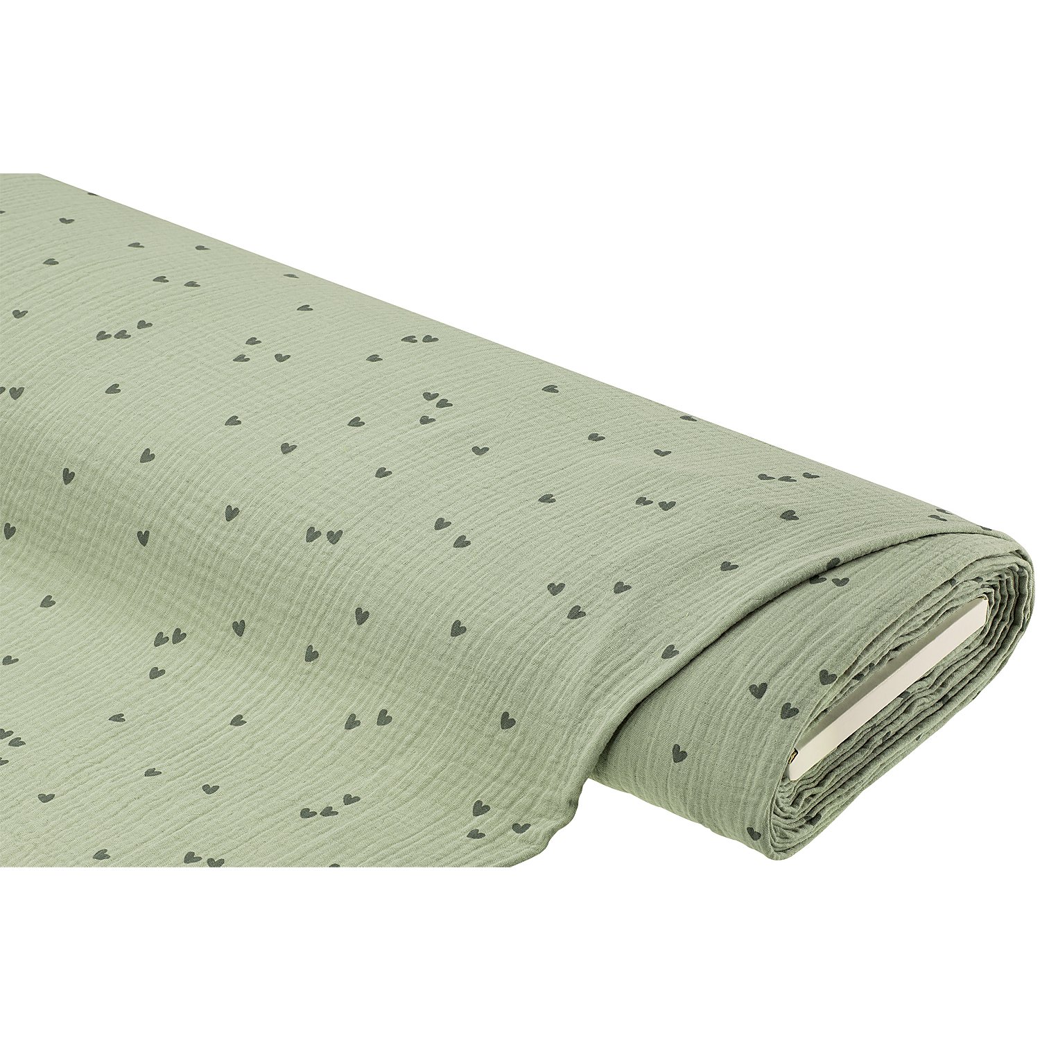 Musselin/Doppel-Gaze Herzchen, eukalyptus Image
