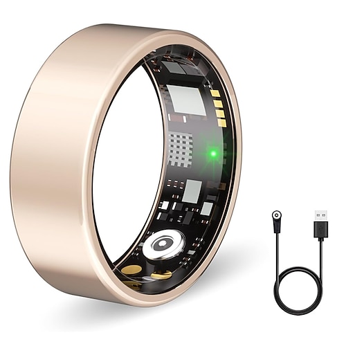 Smartwatch mit Smart-Ringen, Schlaftracker, Herzfrequenzmesser und Blutdruckmessgerät, kompatibel mit Android und iOS, Unisex, wasserdicht (IP65), 57-mm-Gehäuse Image