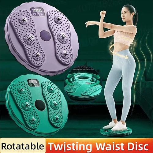Elektronisches LCD-Display, drehbare Taillenscheibe, Fußmassage, rutschfeste Basis, Bauchmuskeltrainer, multifunktionales Core-Trainingsgerät zur Gewichtsreduktion Image