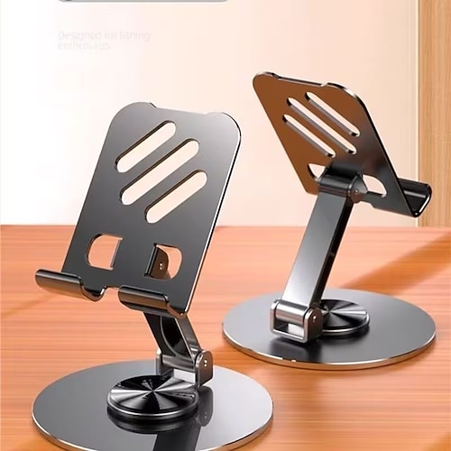 drehbarer Handyhalter aus Aluminiumlegierung, tragbarer und faltbarer Tischständer, geeignet für alle Smartphones und Tablets, ideales Büroaccessoire für den Urlaub