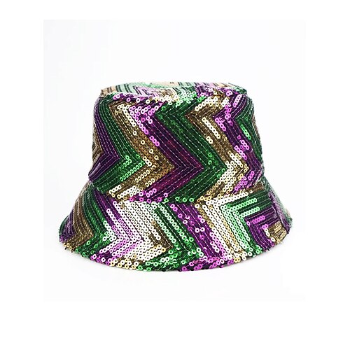 Paillettenbesetzter Damen-Bucket-Hat – zwei Musteroptionen, Polyester, perfekt für Karneval und Festivals Image