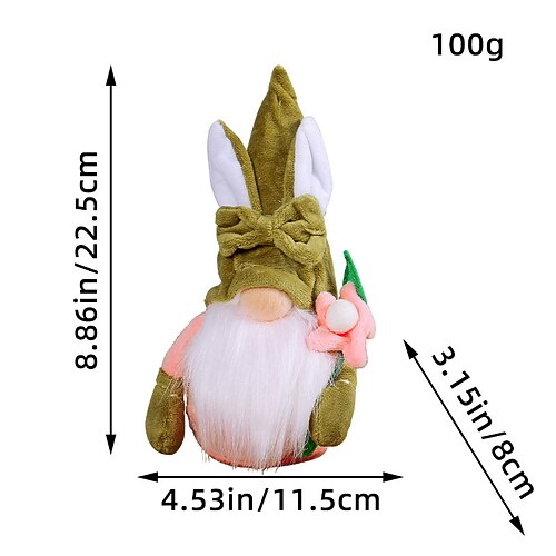 Osterkorb-Füller 7er Pack Hase Gnome Plüsch Osterdekorationen für Zuhause Frühlings Tomte mit Hasenohren und Karotte mehrschichtige Tablett Dekor glückliche Feiertagsornamente Oster Geschenk für Image