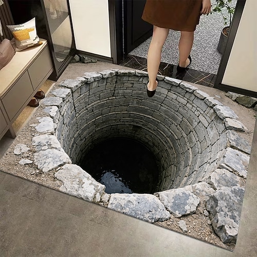 Fußmatte mit 3D-optischer Illusion und 2D-gedrucktem, tiefem Design – ein auffälliger und origineller Akzent für Ihren Eingangsbereich. Image