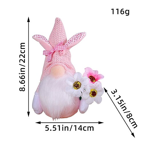 Osterkorb-Füller 7er Pack Hase Gnome Plüsch Osterdekorationen für Zuhause Frühlings Tomte mit Hasenohren und Karotte mehrschichtige Tablett Dekor glückliche Feiertagsornamente Oster Geschenk für Image