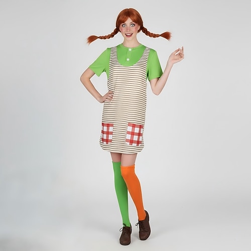 Karneval 2026 Lustiges rothaariges Mädchen Karneval Kleid Ausgefallene Kostüme Cosplay Erwachsene Damen Halloween Karneval Party Leistung Einfaches Karnevalskostüm Verkleiden Image