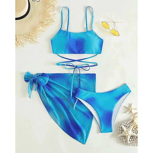 Damen Bikini-Sets Badeanzug Badeanzüge Batik UV Schutz Elastisch Ärmellos Bademode Badeanzug Surfen Tauchen Schwimmen Sommer Image