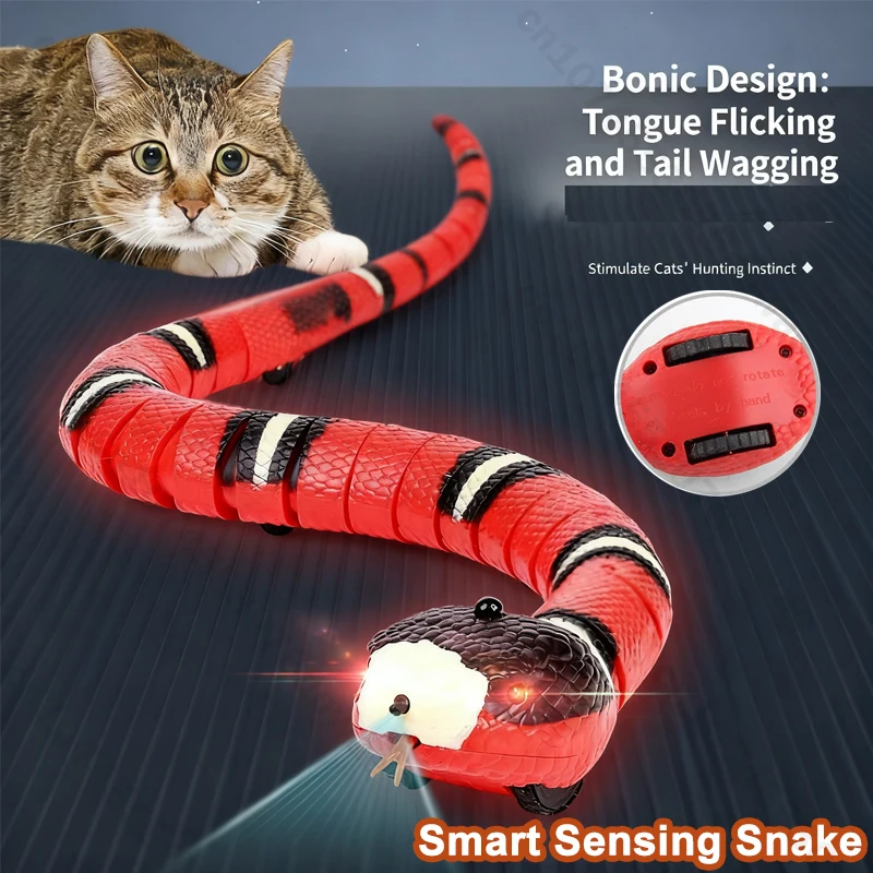 Smart Sensing Snake Automatisches Katzenspielzeug, interaktives Katzenspielzeug, Infrarot-Ladekubehör, Kätzchenspielzeug für Hunde, Spielspielzeug Image