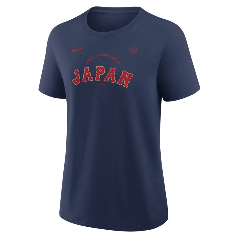Nike Damen-T-Shirt in Marineblau mit Japan-Baseball-Motiv und Schriftzug zur World Baseball Classic 2026 Image